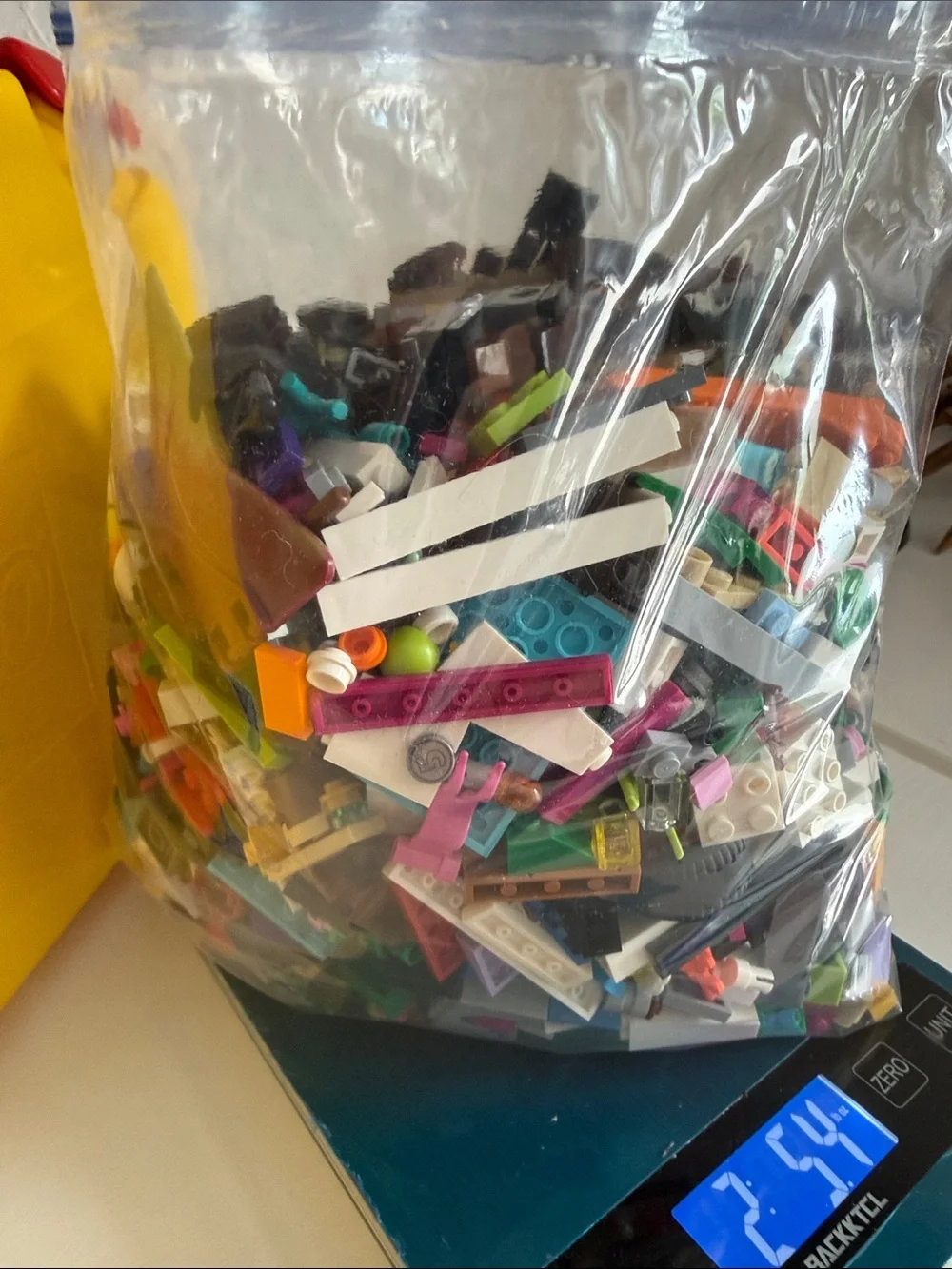 LEGO 2.5 lb Bag of Mixed Bricks - Multicolor, yellow travel case included